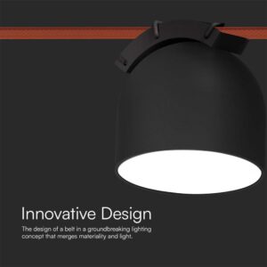 LED φωτιστικό για υφασμάτινο καλώδιο 12W 3000K Μαύρου Χρώματος V-TAC – 23106