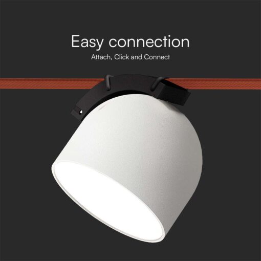 LED φωτιστικό για υφασμάτινο καλώδιο 12W 3000K Λευκού Χρώματος V-TAC – 23107