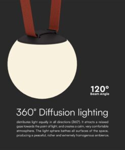 LED φωτιστικό σφαίρα για υφασμάτινο καλώδιο 10W 3000K Μαύρου Χρώματος V-TAC – 23108