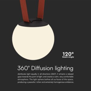 LED φωτιστικό σφαίρα για υφασμάτινο καλώδιο 10W 3000K Μαύρου Χρώματος V-TAC – 23108