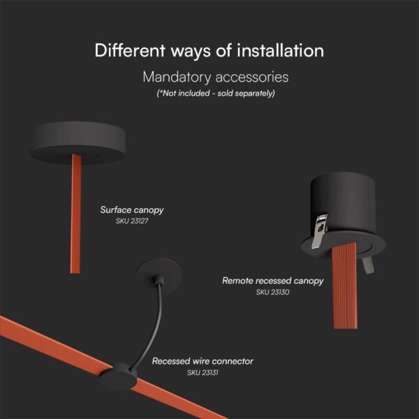 LED φωτιστικό σφαίρα για υφασμάτινο καλώδιο 10W 3000K Μαύρου Χρώματος V-TAC – 23108