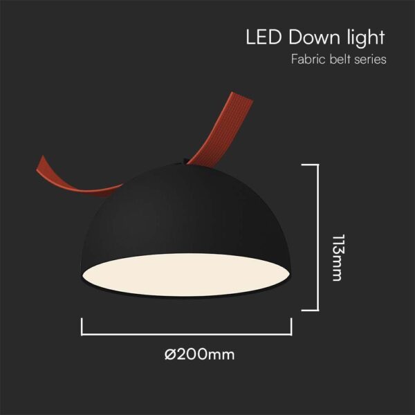 LED φωτιστικό για υφασμάτινο καλώδιο 20W 3000K Μαύρου Χρώματος V-TAC – 23109