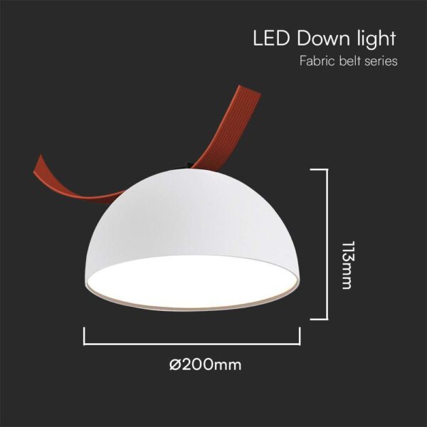 LED φωτιστικό για υφασμάτινο καλώδιο 20W 3000K φυσικό λευκό με λευκό σώμα V-TAC – 23110