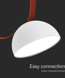 LED φωτιστικό για υφασμάτινο καλώδιο 20W 3000K φυσικό λευκό με λευκό σώμα V-TAC – 23110