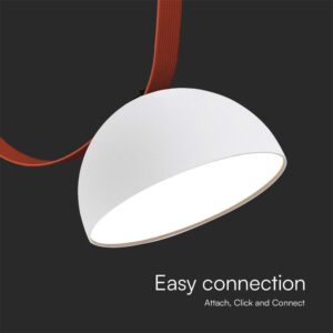 LED φωτιστικό για υφασμάτινο καλώδιο 20W 3000K φυσικό λευκό με λευκό σώμα V-TAC – 23110