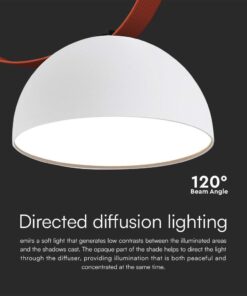 LED φωτιστικό για υφασμάτινο καλώδιο 20W 3000K φυσικό λευκό με λευκό σώμα V-TAC – 23110