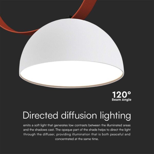 LED φωτιστικό για υφασμάτινο καλώδιο 20W 3000K φυσικό λευκό με λευκό σώμα V-TAC – 23110