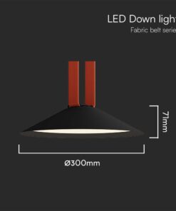 LED φωτιστικό για υφασμάτινο καλώδιο 20W 3000K φυσικό λευκό με μαύρο σώμα V-TAC – 23111