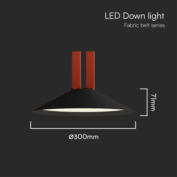 LED φωτιστικό για υφασμάτινο καλώδιο 20W 3000K φυσικό λευκό με μαύρο σώμα V-TAC – 23111
