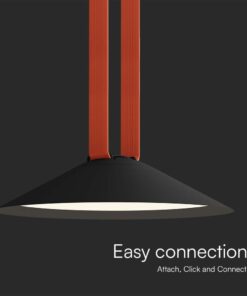 LED φωτιστικό για υφασμάτινο καλώδιο 20W 3000K φυσικό λευκό με μαύρο σώμα V-TAC – 23111