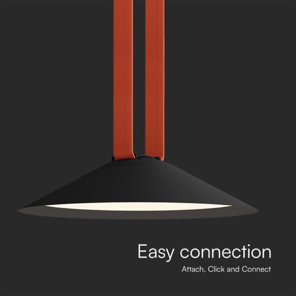 LED φωτιστικό για υφασμάτινο καλώδιο 20W 3000K φυσικό λευκό με μαύρο σώμα V-TAC – 23111