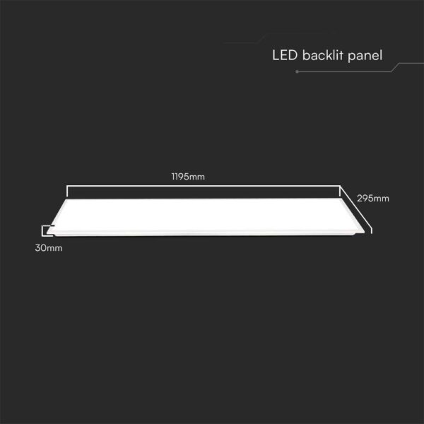 Χωνευτό panel Backlite 120×30 LED 40W 4000K Λευκού Χρώματος V-TAC – 23147