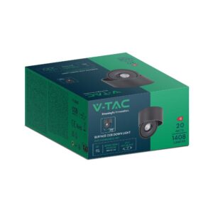 Φωτιστικό Οροφής COB 20W 3 σε 1 CCT Μαύρου Χρώματος V-TAC – 23156
