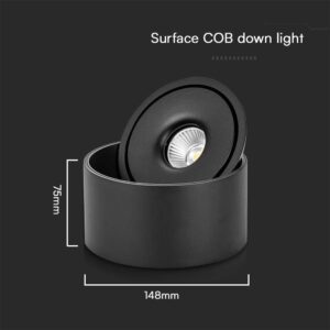 Φωτιστικό Οροφής COB 20W 3 σε 1 CCT Μαύρου Χρώματος V-TAC – 23156