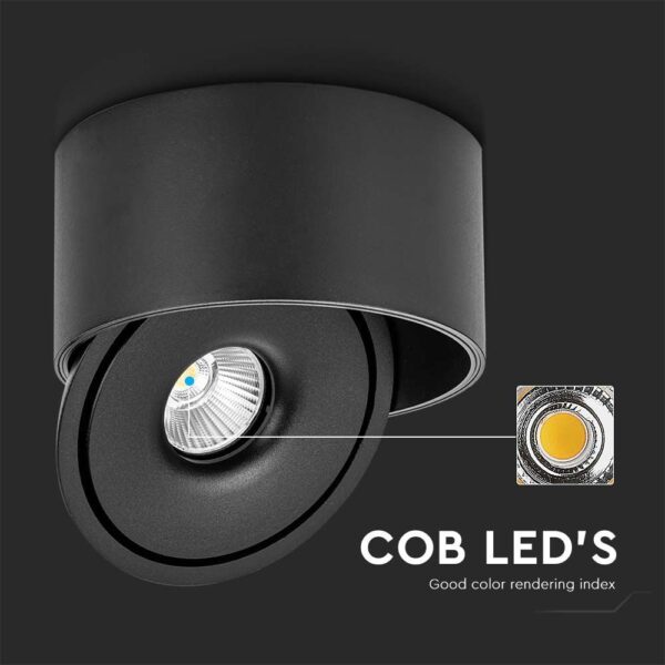 Φωτιστικό Οροφής COB 20W 3 σε 1 CCT Μαύρου Χρώματος V-TAC – 23156
