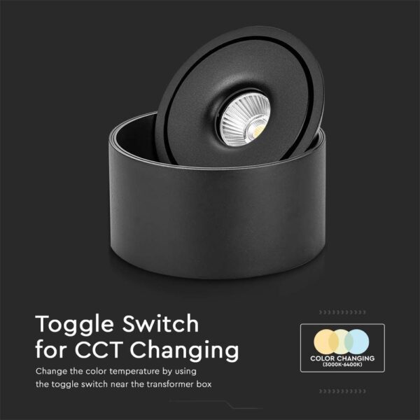 Φωτιστικό Οροφής COB 20W 3 σε 1 CCT Μαύρου Χρώματος V-TAC – 23156
