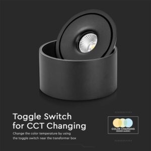 Φωτιστικό Οροφής COB 28W 3 σε 1 CCT Μαύρου Χρώματος V-TAC – 23158