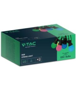 Αδιάβροχο φωτιστικό γιρλάντα 13m με 15 λάμπες RGB και χειριστήριο V-TAC – 23159