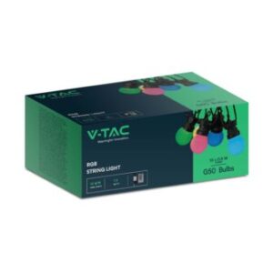 Αδιάβροχο φωτιστικό γιρλάντα 13m με 15 λάμπες RGB και χειριστήριο V-TAC – 23159