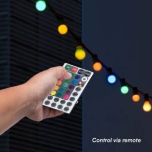 Αδιάβροχο φωτιστικό γιρλάντα 13m με 15 λάμπες RGB και χειριστήριο V-TAC – 23159
