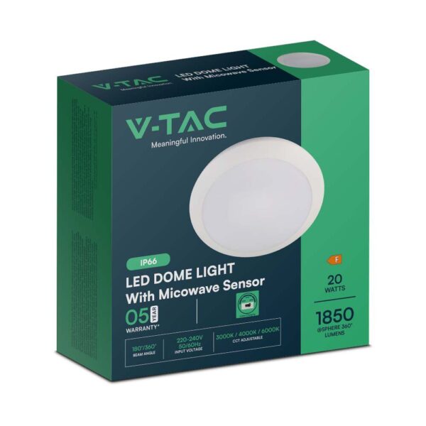 Πλαφονιέρα LED 12W 6500K Λευκού Χρώματος IP54  V-TAC – 10197