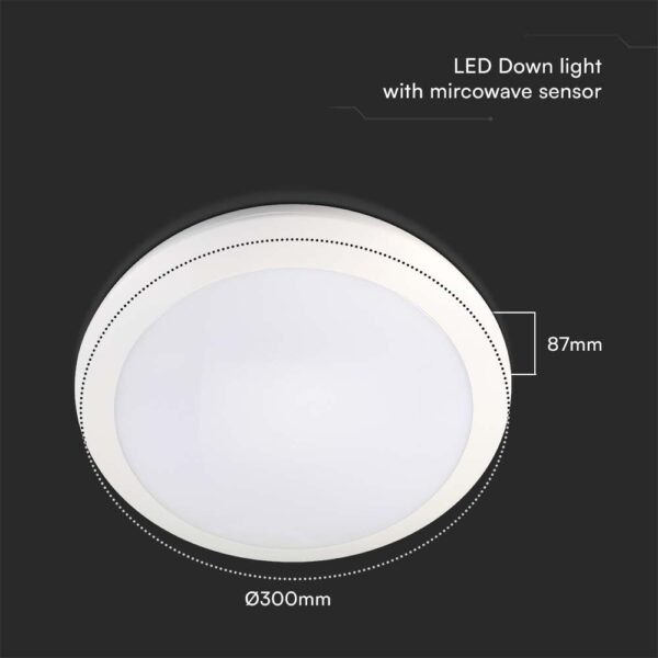 Πλαφονιέρα LED 18W 3000K Λευκού Χρώματος IP54 V-TAC – 10198