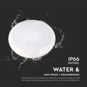 Πλαφονιέρα LED 20W 3000K Λευκού Χρώματος IP66 Με ανιχνευτή  V-TAC – 23160