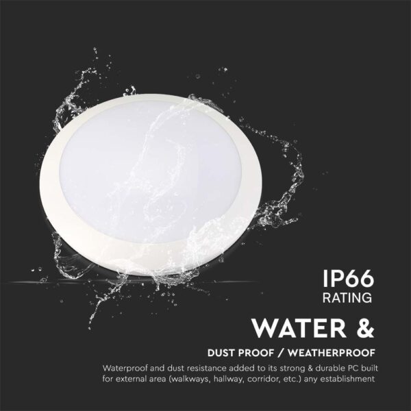 Πλαφονιέρα LED 20W 3000K Λευκού Χρώματος IP66 Με ανιχνευτή  V-TAC – 23160