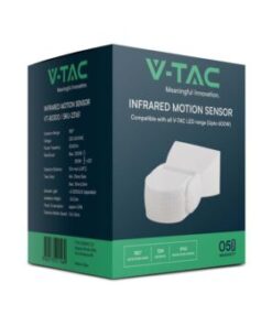 Επιτοίχιος ανιχνευτής κίνησης Infrared Max 600W λευκός IP65 V-TAC – 23161