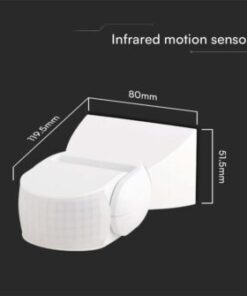 Επιτοίχιος ανιχνευτής κίνησης Infrared Max 600W λευκός IP65 V-TAC – 23161