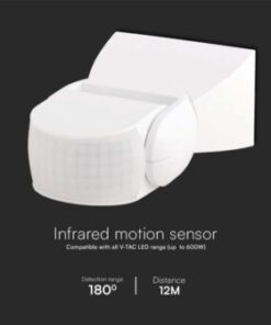 Επιτοίχιος ανιχνευτής κίνησης Infrared Max 600W λευκός IP65 V-TAC – 23161