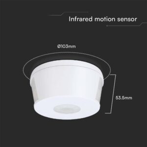 Ανιχνευτής κίνησης οροφής Infrared Max 500W λευκός IP20 V-TAC – 23162