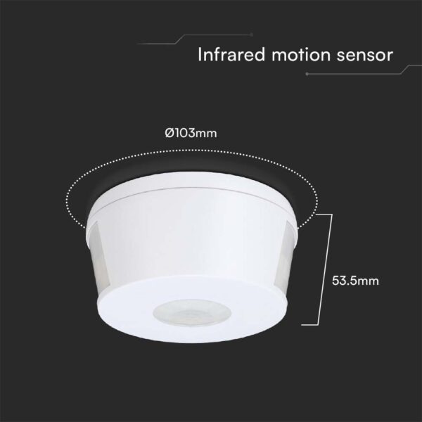 Ανιχνευτής κίνησης οροφής Infrared Max 500W λευκός IP20 V-TAC – 23162