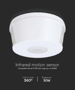 Ανιχνευτής κίνησης οροφής Infrared Max 500W λευκός IP20 V-TAC – 23162