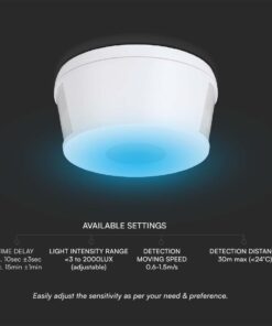 Ανιχνευτής κίνησης οροφής Infrared Max 500W λευκός IP20 V-TAC – 23162