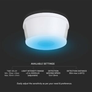 Ανιχνευτής κίνησης οροφής Infrared Max 500W λευκός IP20 V-TAC – 23162