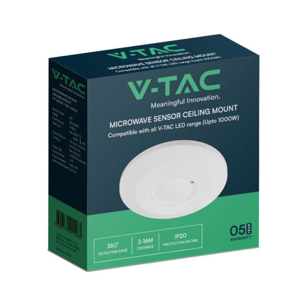 Ανιχνευτής κίνησης οροφής Infrared Max 1000W λευκός IP20 V-TAC – 23163