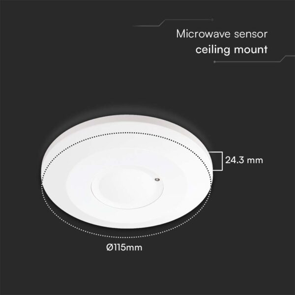 Ανιχνευτής κίνησης οροφής Infrared Max 1000W λευκός IP20 V-TAC – 23163