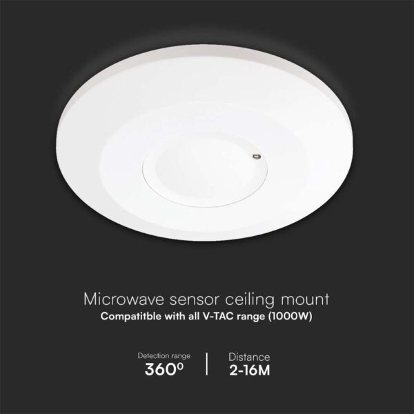 Ανιχνευτής κίνησης οροφής Infrared Max 1000W λευκός IP20 V-TAC – 23163