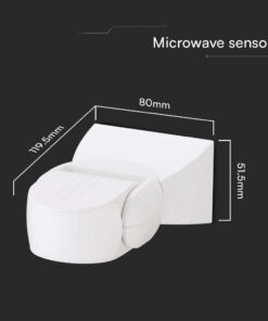 Επιτοίχιος ανιχνευτής κίνησης μικροκυμάτων Max 600W λευκός IP65 V-TAC – 23164