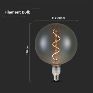Λάμπα LED E27 4W 2700Κ γυαλί καπνισμένο  V-TAC – 23170