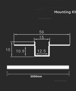 Προφίλ Αλουμινίου Γυψοσανίδας με Γαλακτερό Καπάκι 2m V-TAC για Ταινία LED – 23173