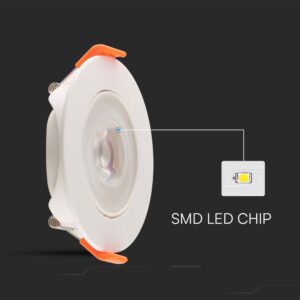 Χωνευτό Φωτιστικό Οροφής LED Samsung SMD 7W 3000K V-TAC – 23182