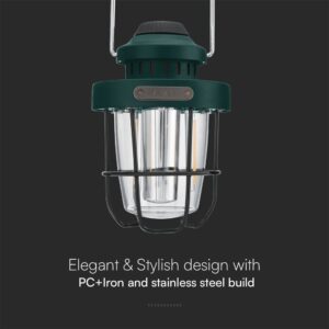 Επαναφορτιζόμενο Φως Κάμπινγ LED 3W CCT Dimmable IP44 Πράσινο V-TAC – 23337VT