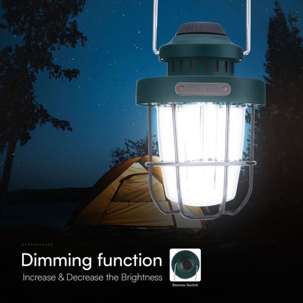 Επαναφορτιζόμενο Φως Κάμπινγ LED 3W CCT Dimmable IP44 Πράσινο V-TAC – 23337VT
