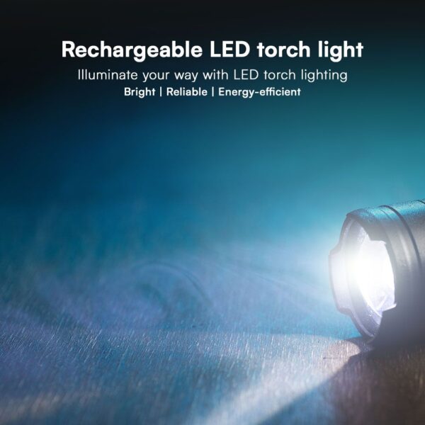 Επαναφορτιζόμενος Φακός LED 10W SMD IP54 Μαύρου Χρώματος V-TAC – 23338VT