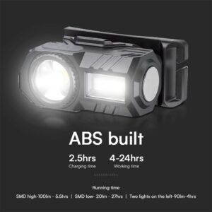 Φακός Κεφαλής Επαναφορτιζόμενος LED 3W RGBW IP44 Μαύρος V-TAC – 23339VT