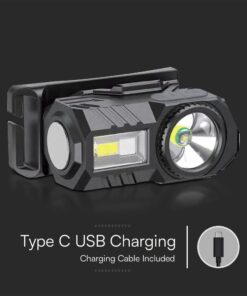 Φακός Κεφαλής Επαναφορτιζόμενος LED 3W RGBW IP44 Μαύρος V-TAC – 23339VT