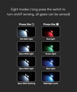 Φακός Κεφαλής Επαναφορτιζόμενος LED 3W RGBW IP44 Μαύρος V-TAC – 23339VT