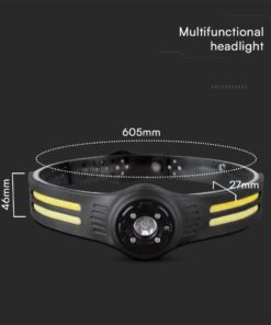 Φακός Κεφαλής με Ζώνη LED 3W+5W Επαναφορτιζόμενος IP43 Μαύρος V-TAC – 23340VT